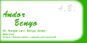 andor benyo business card